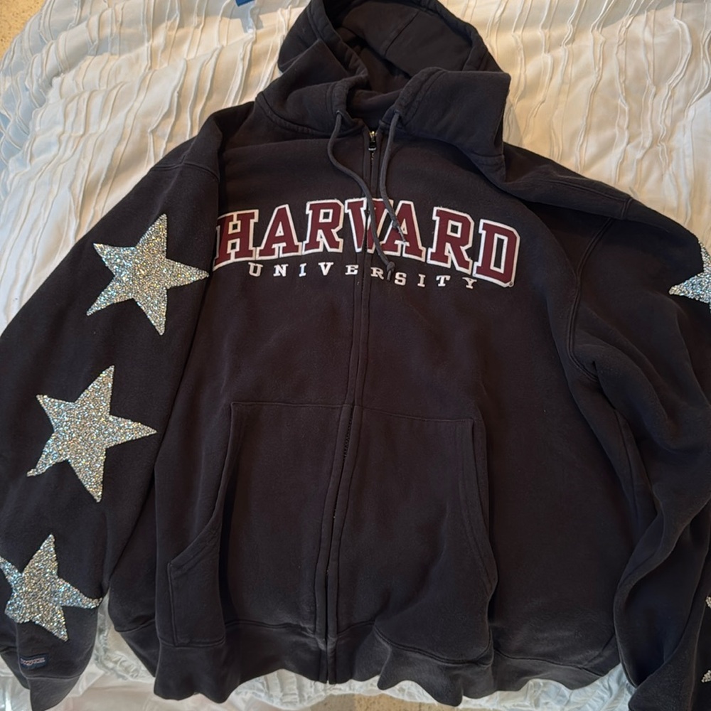Harvard Vintage Oversized Zip Hoodie